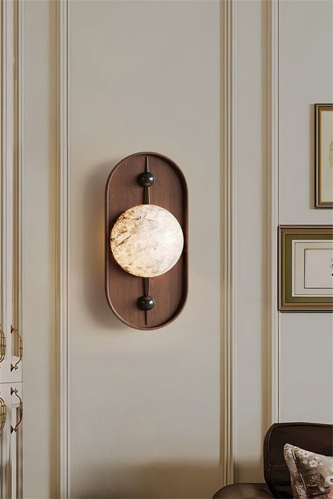 Bezel Alabaster Plug - in Wall Lamp - Simprolos