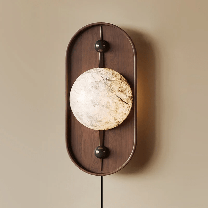 Bezel Alabaster Plug - in Wall Lamp - Simprolos