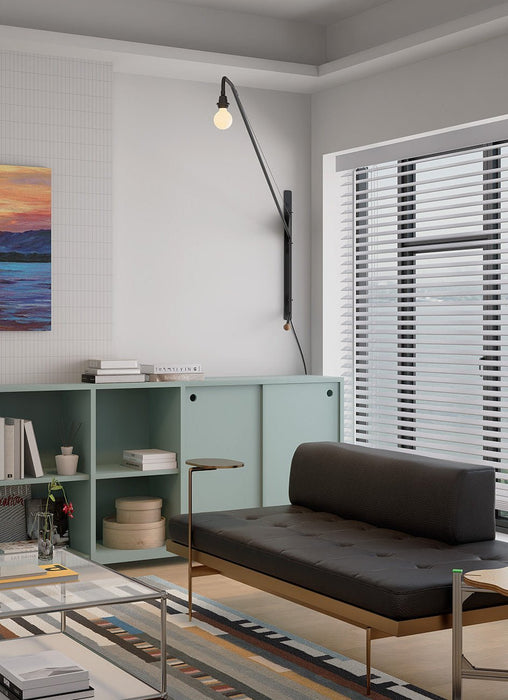 Black Long Arm Wall Lamp - Simprolos