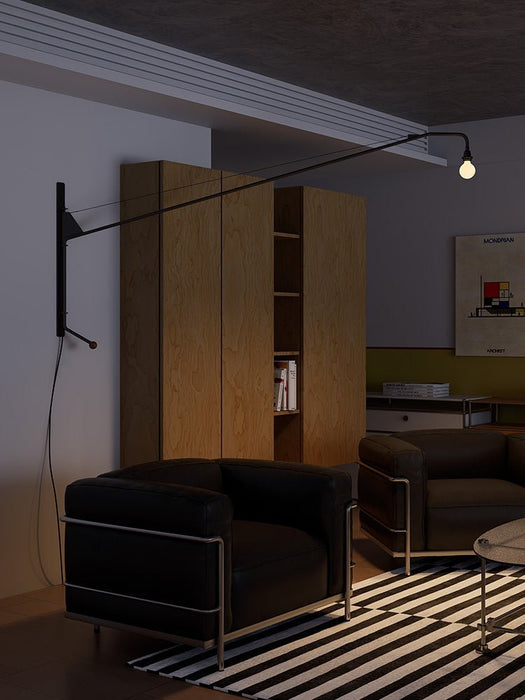 Black Long Arm Wall Lamp - Simprolos