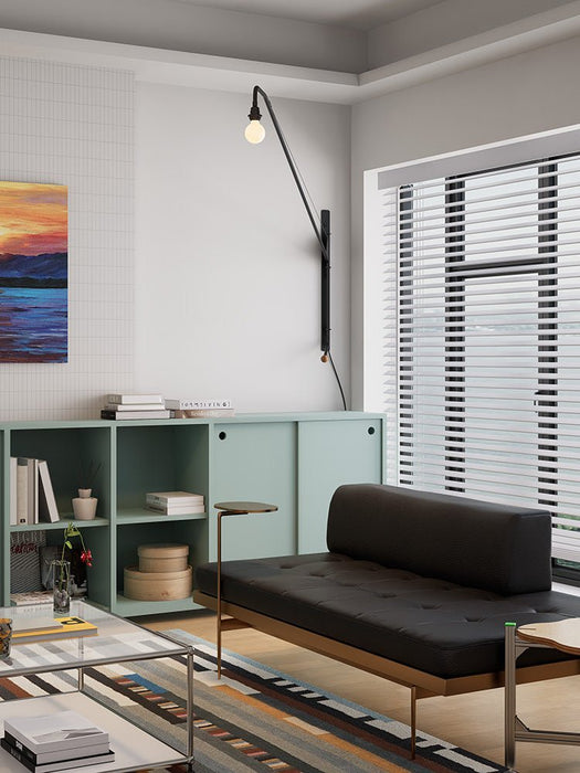 Black Long Arm Wall Lamp - Simprolos