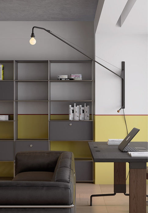 Black Long Arm Wall Lamp - Simprolos