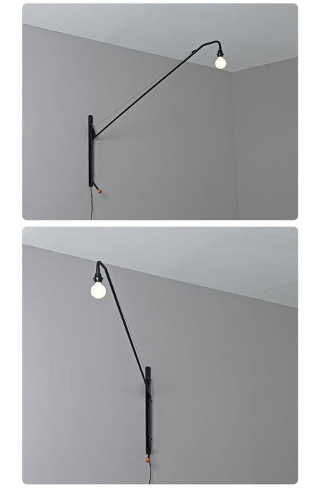 Black Long Arm Wall Lamp - Simprolos
