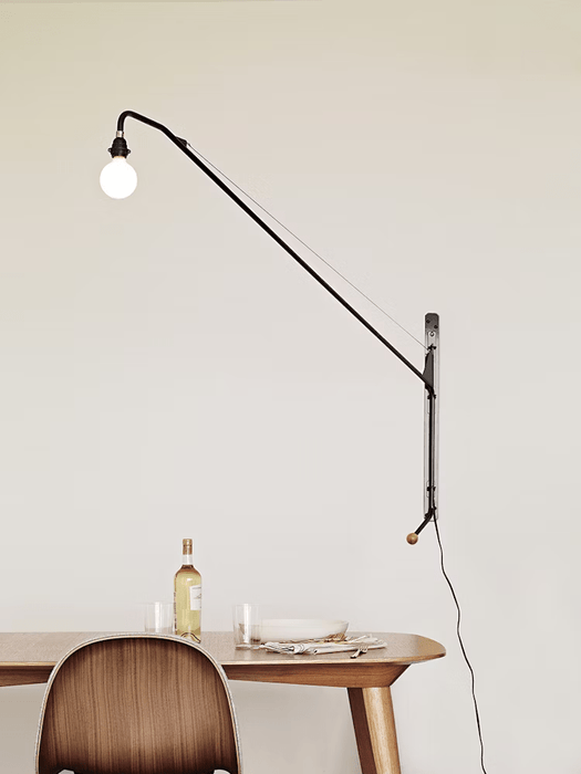 Black Long Arm Wall Lamp - Simprolos
