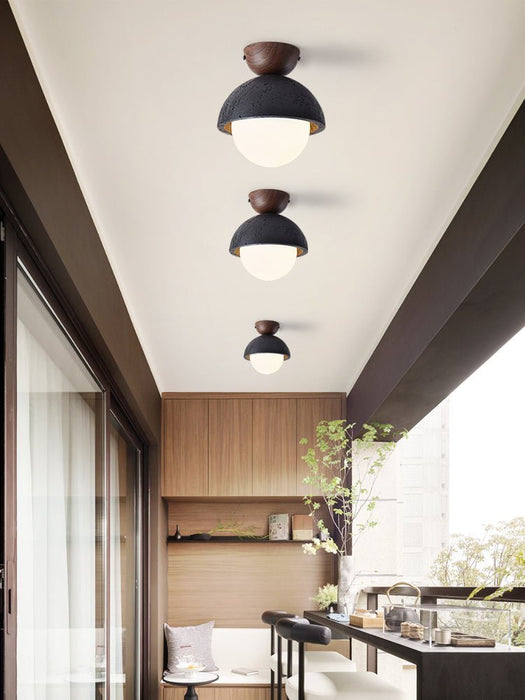 Black Travertine Ceiling Lamp for Unique Illumination - Simprolos