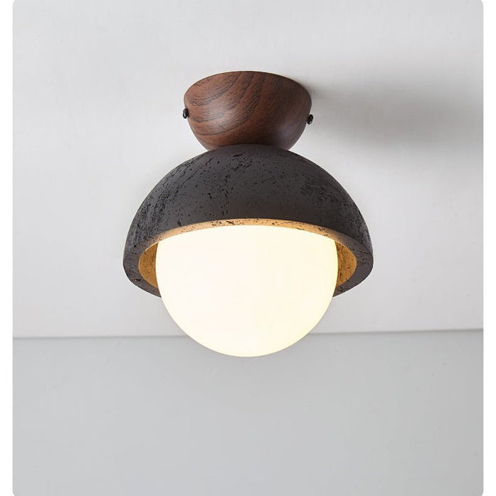 Black Travertine Ceiling Lamp for Unique Illumination - Simprolos