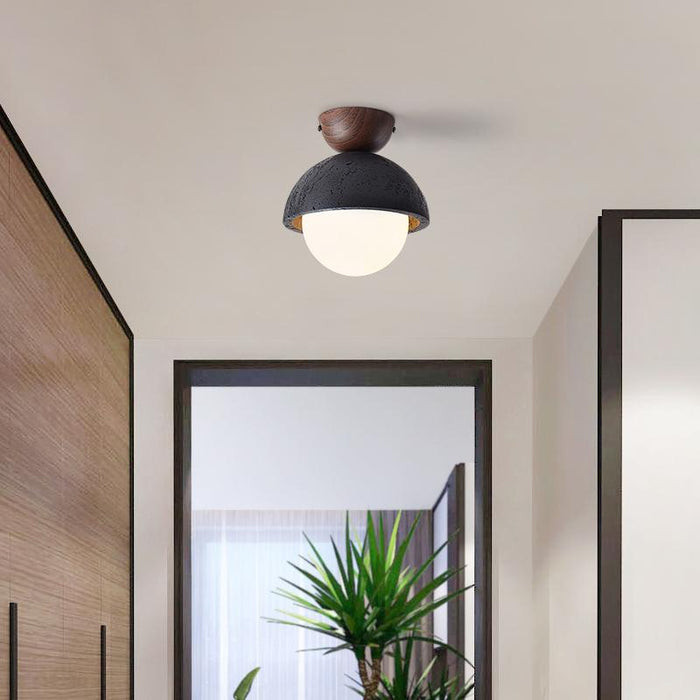 Black Travertine Ceiling Lamp for Unique Illumination - Simprolos