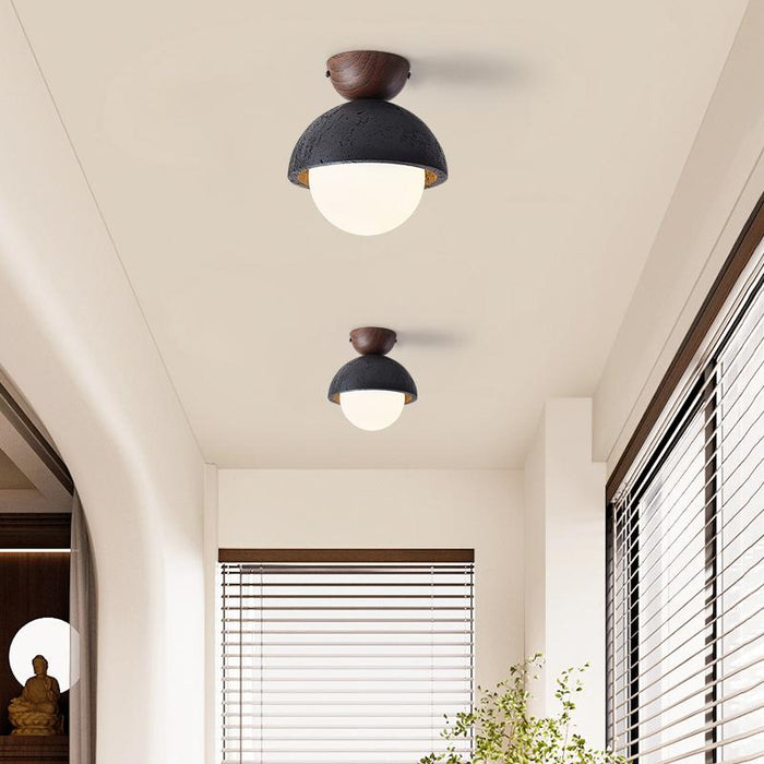 Black Travertine Ceiling Lamp for Unique Illumination - Simprolos