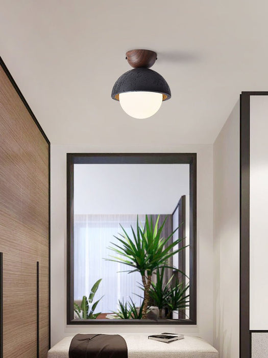 Black Travertine Ceiling Lamp for Unique Illumination - Simprolos