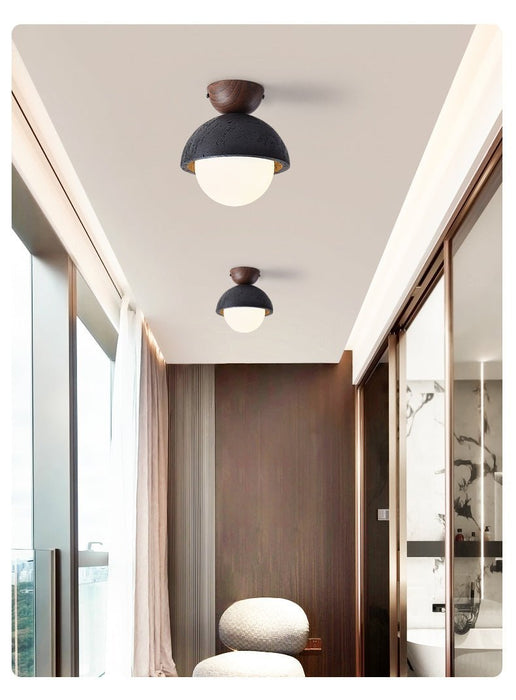 Black Travertine Ceiling Lamp for Unique Illumination - Simprolos