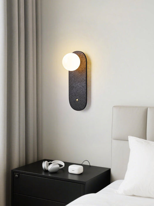 Black Travertine Hearth Sconce - Simprolos