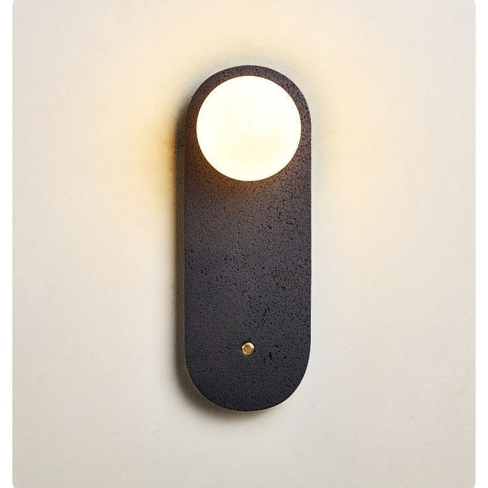 Black Travertine Hearth Sconce - Simprolos