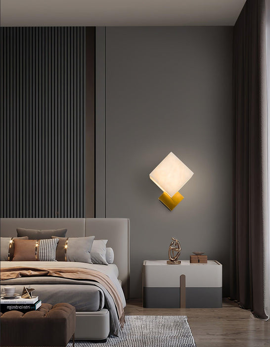 Block Alabaster Wall Sconce - Simprolos