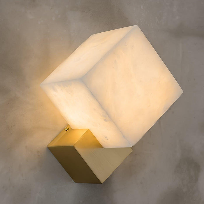 Block Alabaster Wall Sconce - Simprolos