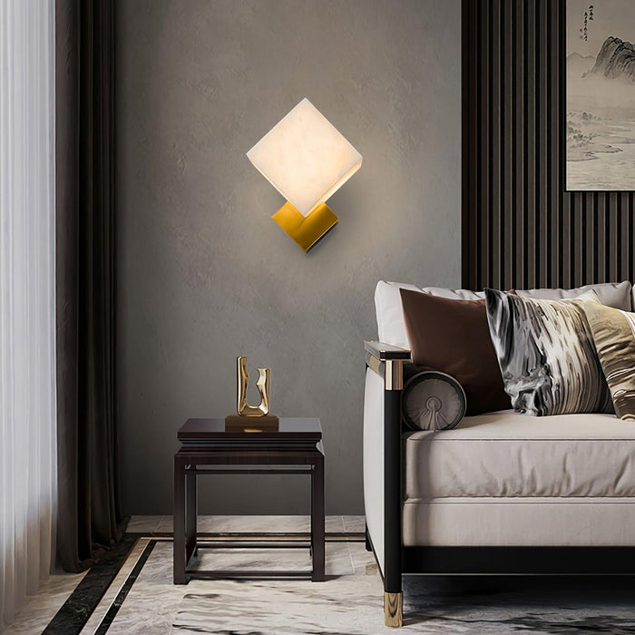 Block Alabaster Wall Sconce - Simprolos