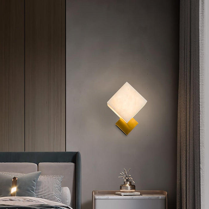 Block Alabaster Wall Sconce - Simprolos