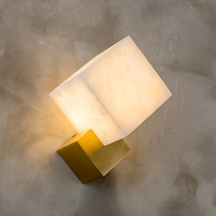 Block Alabaster Wall Sconce - Simprolos