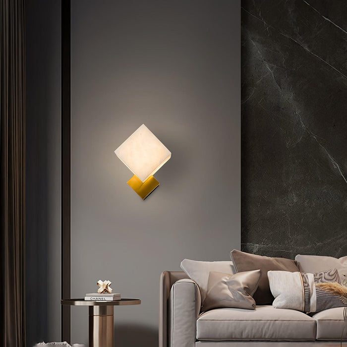Block Alabaster Wall Sconce - Simprolos
