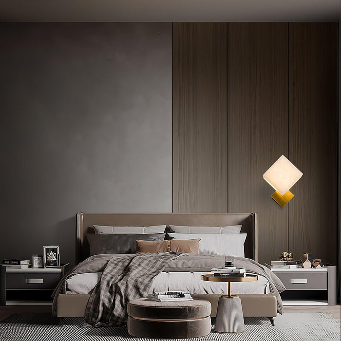Block Alabaster Wall Sconce - Simprolos