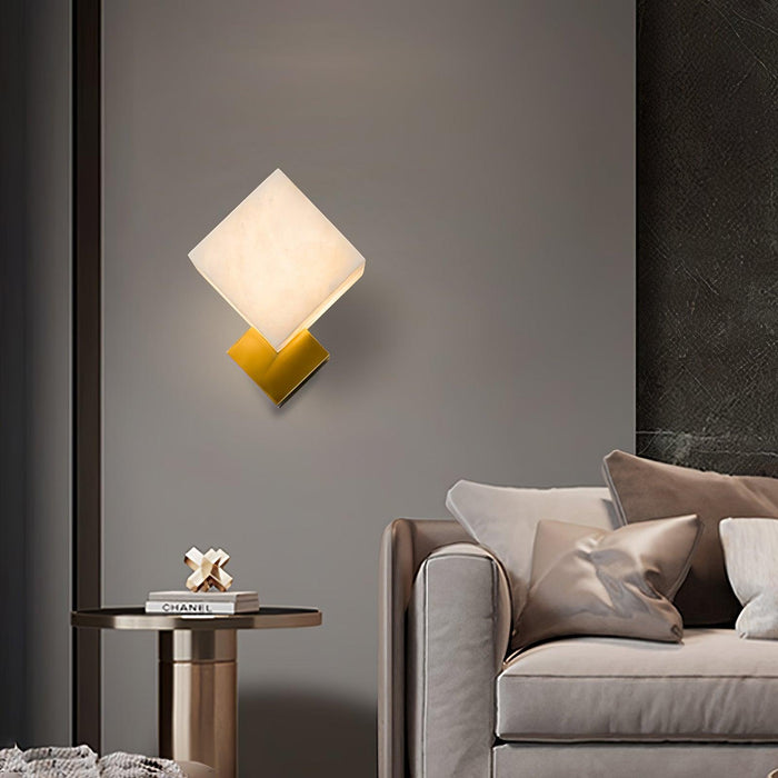 Block Alabaster Wall Sconce - Simprolos