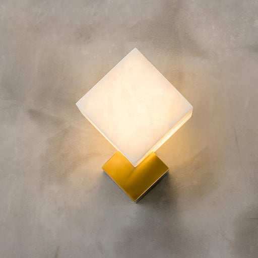 Block Alabaster Wall Sconce - Simprolos