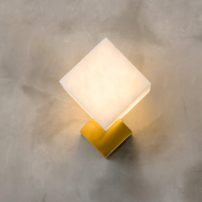 Block Alabaster Wall Sconce - Simprolos
