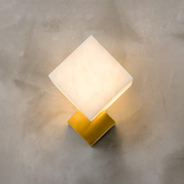 Block Alabaster Wall Sconce - Simprolos