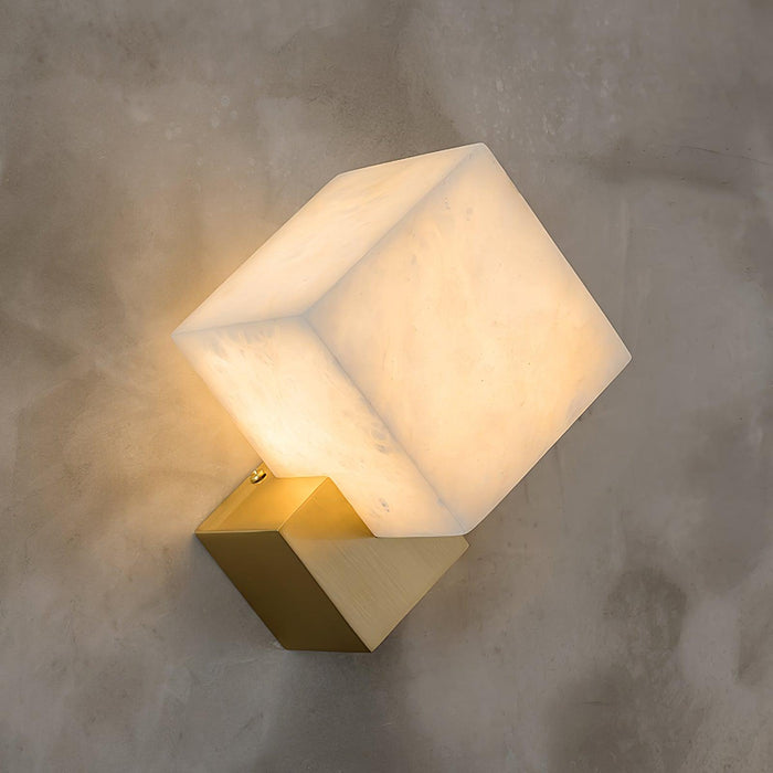 Block Alabaster Wall Sconce - Simprolos