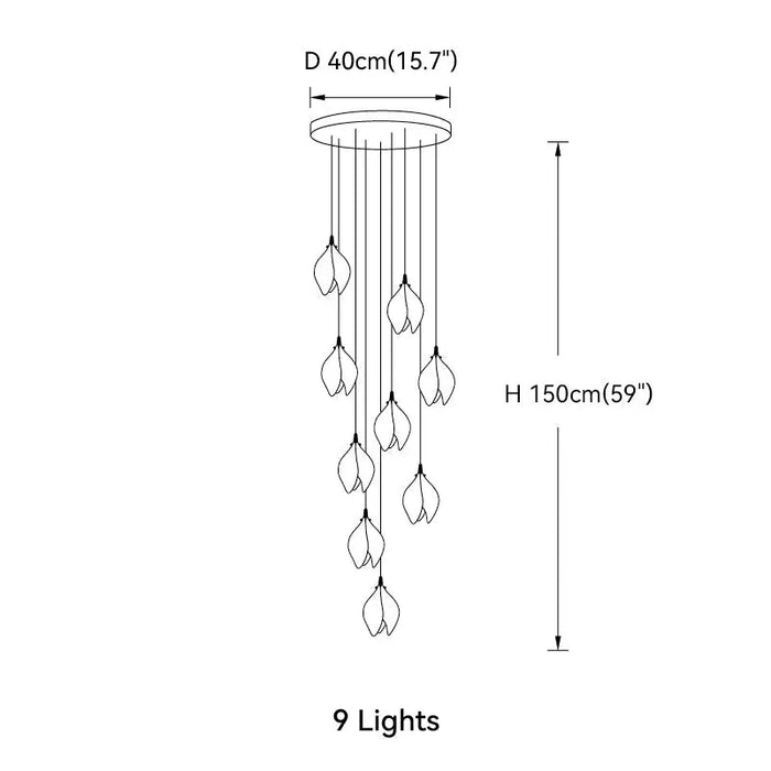 Bloom Staircase Chandelier - Simprolos
