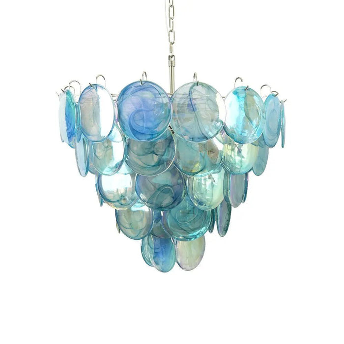 Blue Murano Disc Chandelier - Simprolos