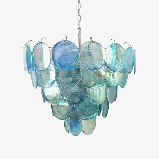 Blue Murano Disc Chandelier - Simprolos