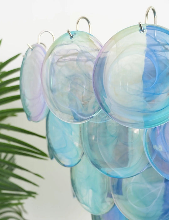 Blue Murano Disc Chandelier - Simprolos