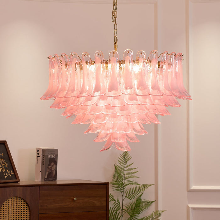 Blush Pink Glass Chandelier - Simprolos