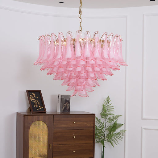 Blush Pink Glass Chandelier - Simprolos