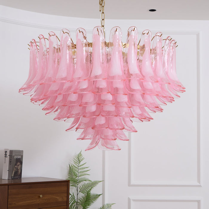 Blush Pink Glass Chandelier - Simprolos