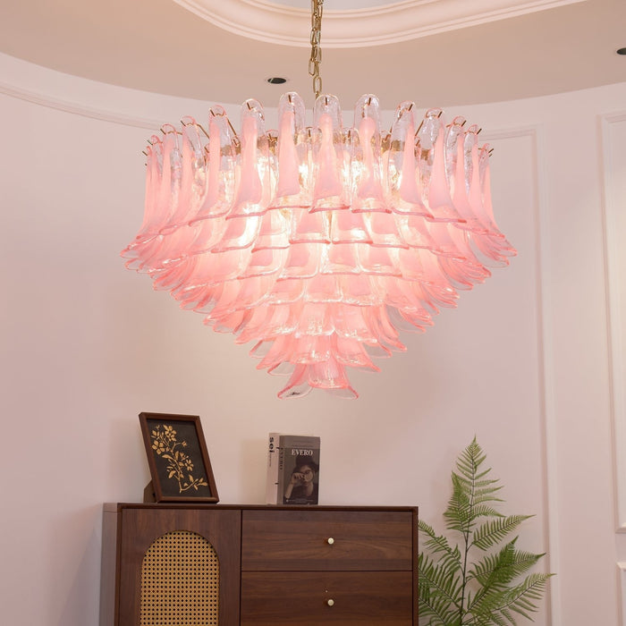Blush Pink Glass Chandelier - Simprolos