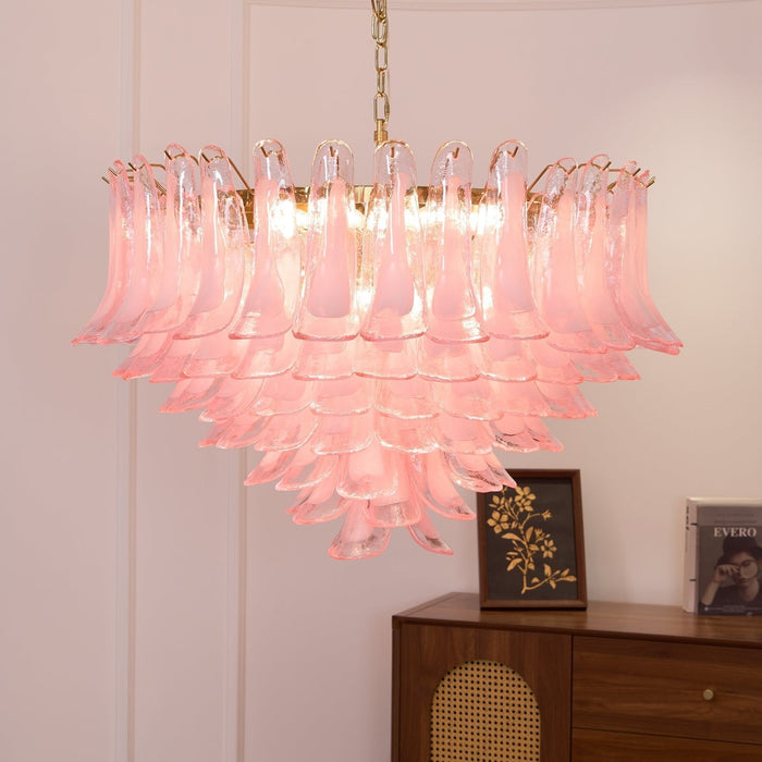 Blush Pink Glass Chandelier - Simprolos