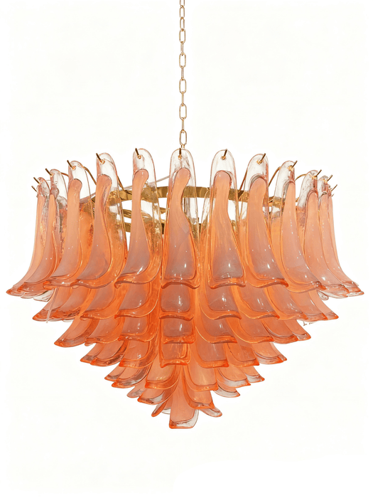 Blush Pink Glass Chandelier - Simprolos