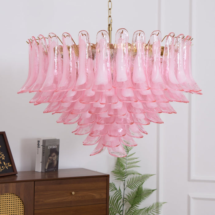 Blush Pink Glass Chandelier - Simprolos