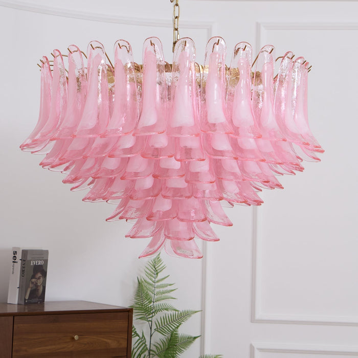 Blush Pink Glass Chandelier - Simprolos