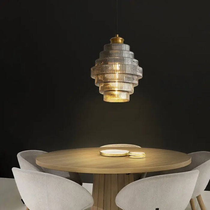Bottle Shaped Brass Glass Pendant Light - Simprolos