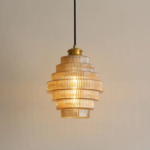Bottle Shaped Brass Glass Pendant Light - Simprolos
