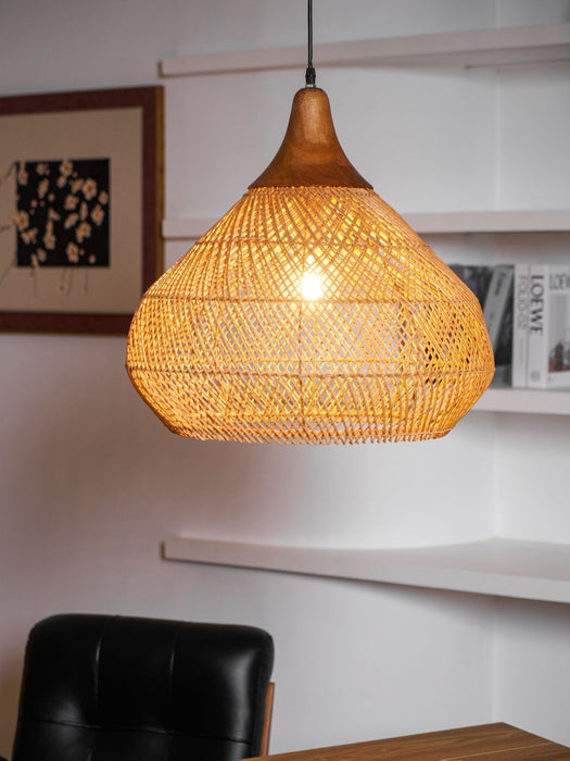 Braided Rattan Pendant Lamp - Simprolos