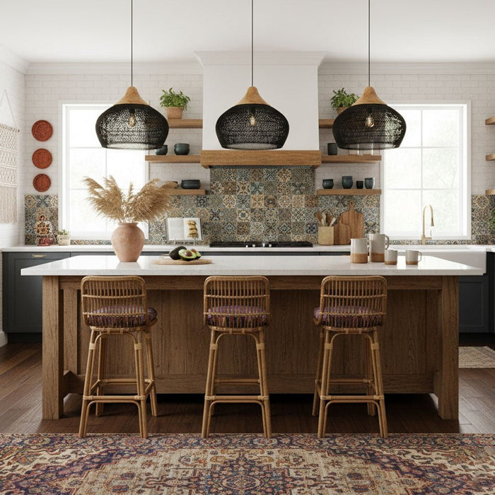 Braided Rattan Pendant Lamp - Simprolos