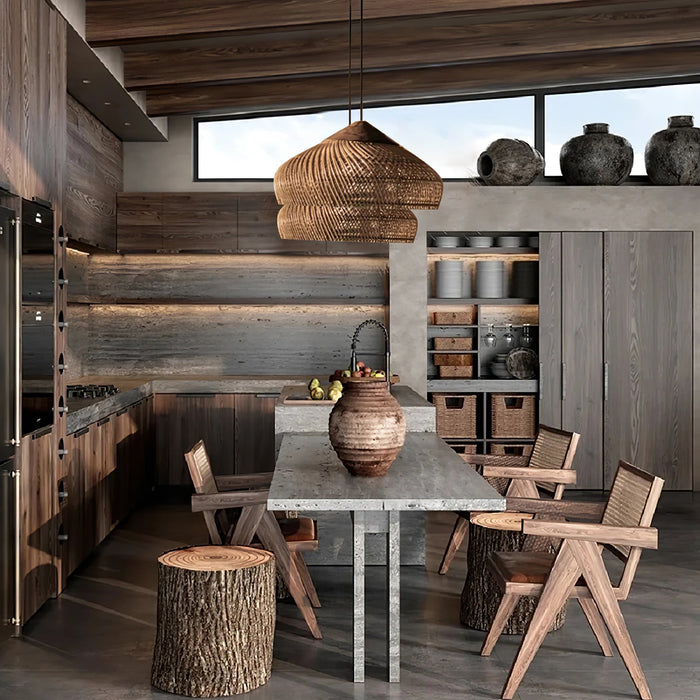 Braided Rattan Pendant Lamp - Simprolos