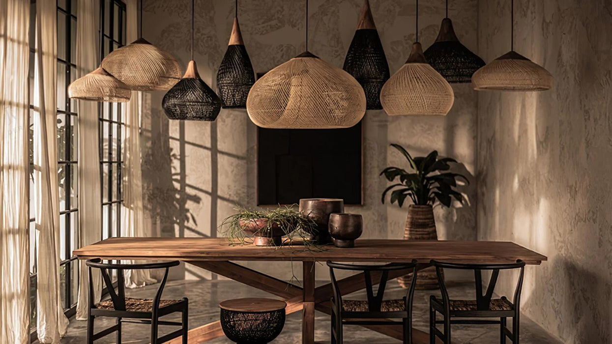 Braided Rattan Pendant Lamp - Simprolos