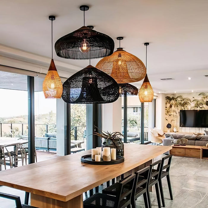 Braided Rattan Pendant Lamp - Simprolos