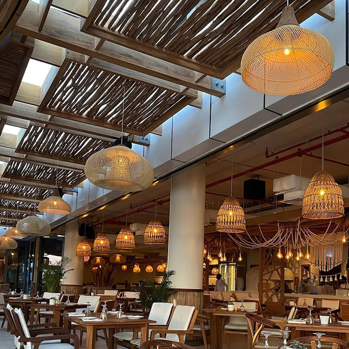 Braided Rattan Pendant Lamp - Simprolos