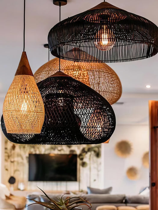 Braided Rattan Pendant Lamp - Simprolos