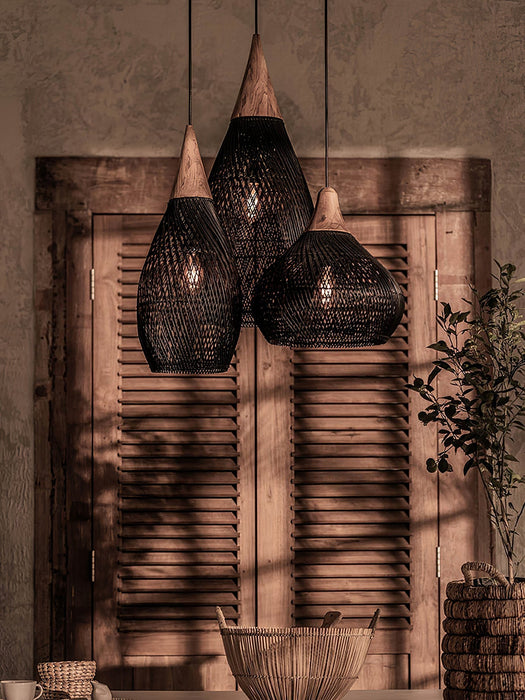 Braided Rattan Pendant Lamp - Simprolos